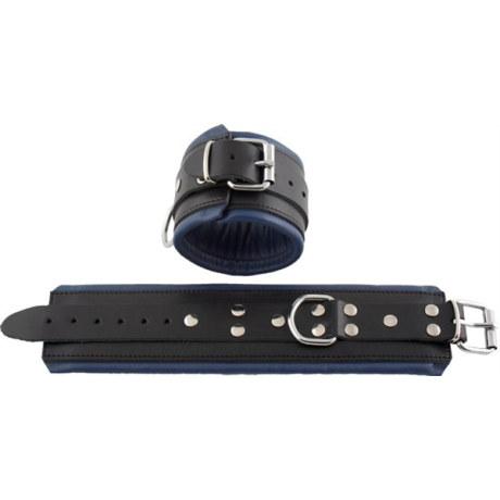 Ankle Restraints Black With Blue Padding