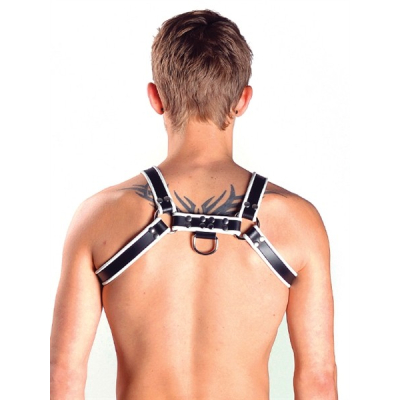 Chest Harness Black with White