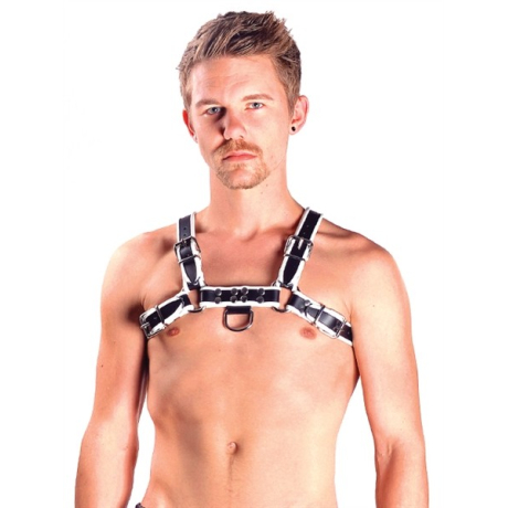 Chest Harness Black with White