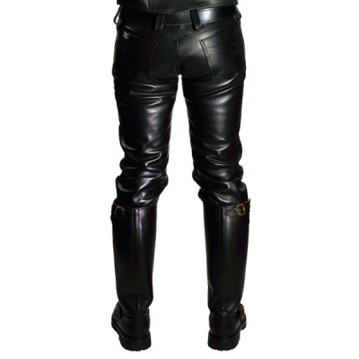 Mister B Leather Jeans Zip 