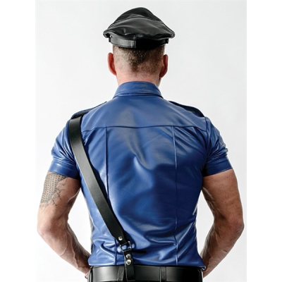 Police Shirt Blue - Sheep Skin Leather