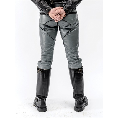 Mister B Leather FXXXer Jeans Grey With Black Piping
