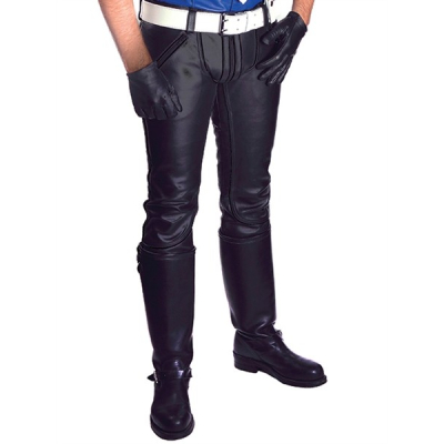 Mister B Leather FXXXer Jeans All Black - kožené kalhoty
