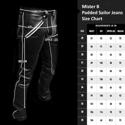 Mister B Padded Sailor Jeans - kožené kalhoty 