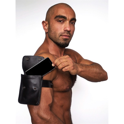 Mister B Leather Biceps Band for Wallet Black - bicepsová paska pro připevnění peněženky