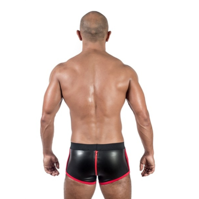 Mister B Neoprene Shorts Full Zip Black Red
