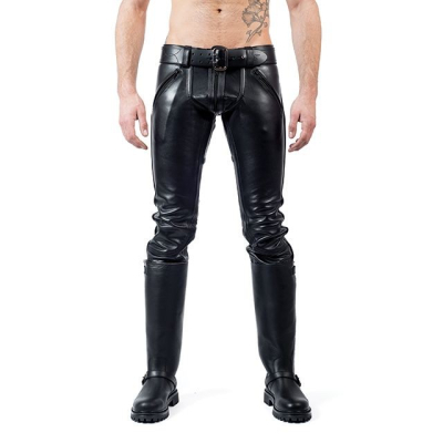 Mister B Leather FXXXer Jeans All Black - kožené kalhoty