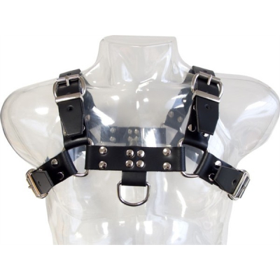 Mister B Chest Harness Saddle Leather Black - kožený harness