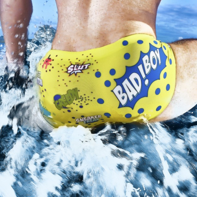 Mister B URBAN Tel Aviv Swim Trunks Yellow - pánské boxerkové plavky 