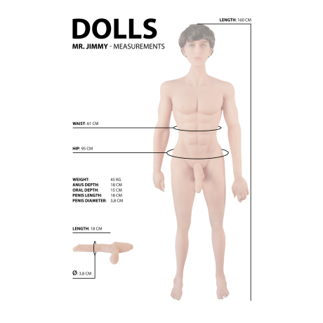 Shots Toys DOLLS Jimmy - realistic male doll