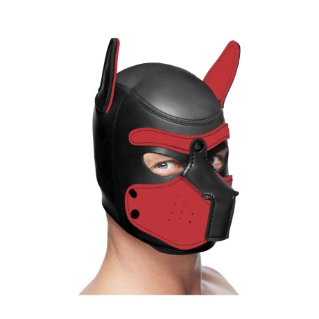 Master Series Spike Neoprene Puppy Hood - Black and Red