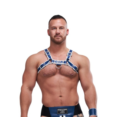Mister B Leather Circuit Harness Blue White