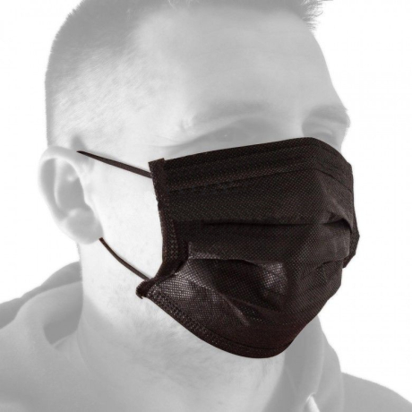 Unigloves Black Dragon Face Mask - black disposable face mask 50 pcs