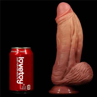 LoveToy 10" Dual Layered Platinum Silicone Nature Cock - realistické dildo 25 x 6 cm