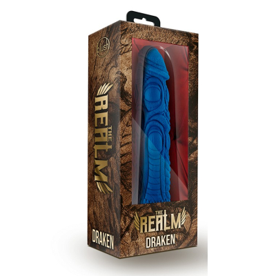 Blush The Realm Draken Lock On Dildo Blue -fantasy silikonové dildo  19 x 4 cm