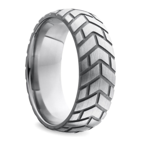 Black Label Stainless Steel Tire DoNut Jumbo Cockring - kovový erekční kroužek