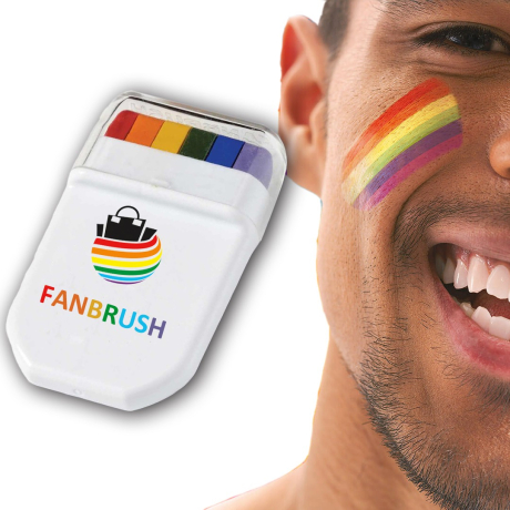 Rude Rider FANBRUSH Pride Rainbow Face Paint - duhová barva na tvář a tělo 