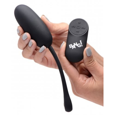 XR Brands BANG! 28X Remote Control Silicone Plush Egg Black