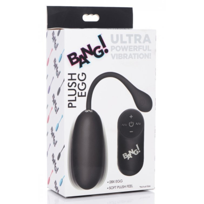 XR Brands BANG! 28X Remote Control Silicone Plush Egg Black