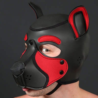 Mr. S Leather Neoprene Frisky Pup Hood Red
