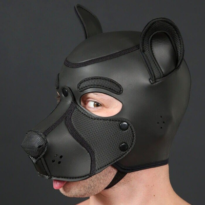 Mr. S Leather Neoprene Frisky Pup Hood Black