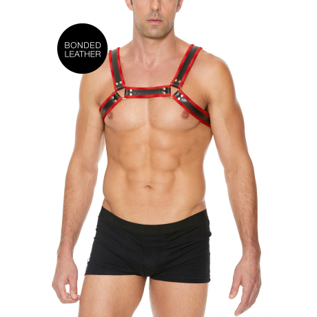 Shots OUCH Chest Buckle Bulldog Harness Red