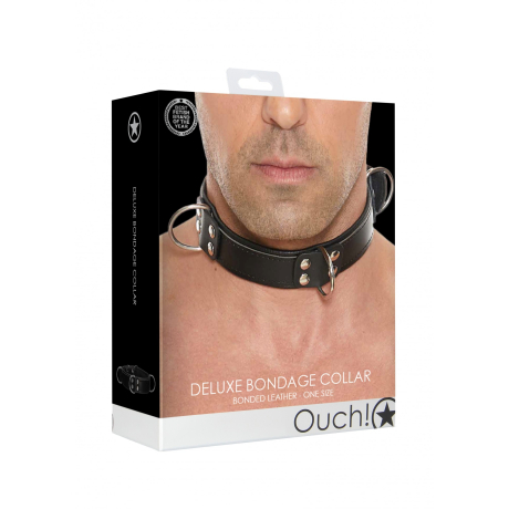 Shots OUCH Deluxe Bondage Collar Black