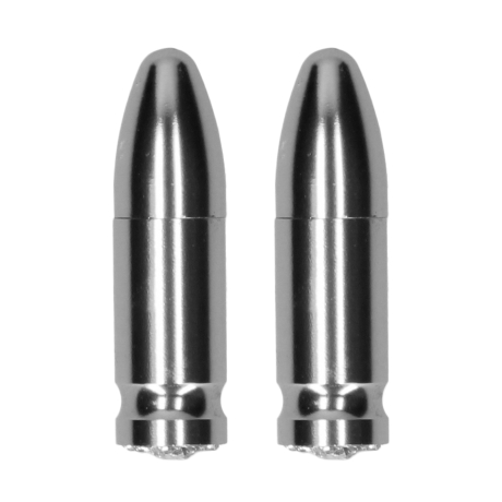 Shots Toys OUCH! Magnetic Nipple Clamps Diamond Bullet Silver 