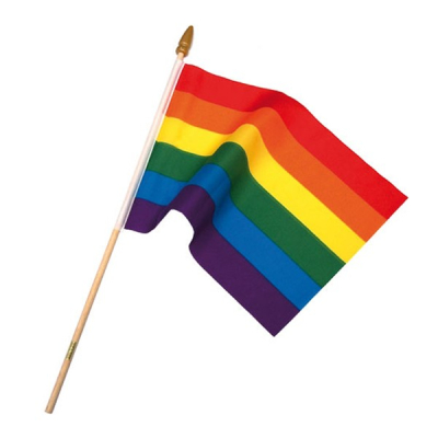 Mister B. Rainbow flag on stick  44 x 31 cm
