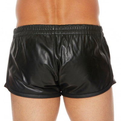 Shots OUCH Versatile Leather Shorts - černé kožené šortky s černým lemem