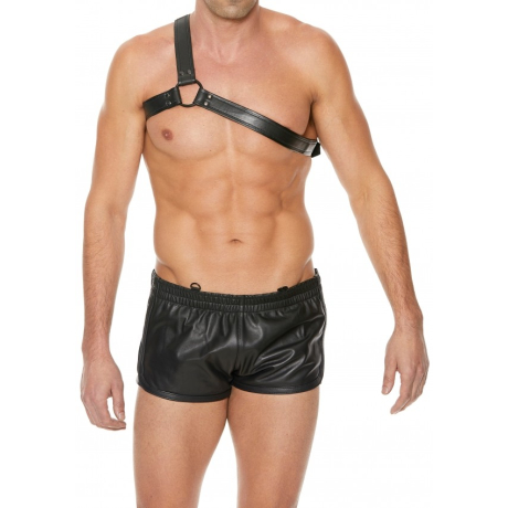 Shots OUCH Gladiator Leather Harness Black/Black