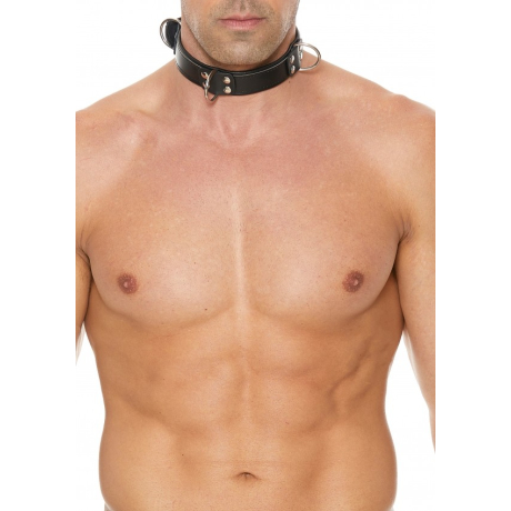 Shots OUCH Deluxe Bondage Collar Black/Black