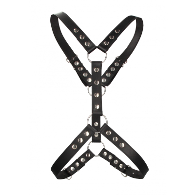 Shots OUCH Leather Harness With Metal Spots