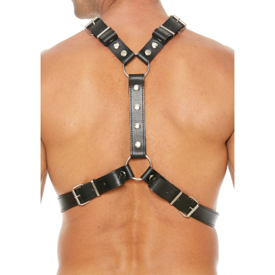 Shots OUCH Leather Harness With Metal Spots