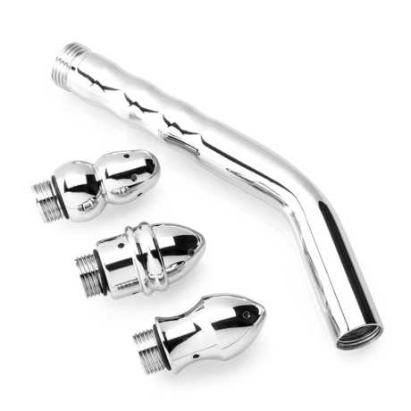 Zenn Exclusive Anal Shower Set with 3 Extra Heads 22 cm