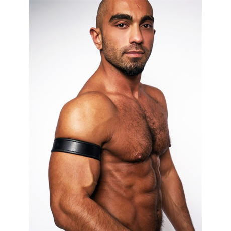 Mister B Leather Biceps Band Black Black - kožený pásek přes biceps