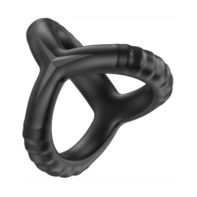 MEN4MEN Triple Thin Silicone Ring - černý silikonový erekční kroužek