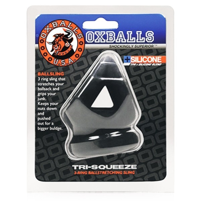 Oxballs Tri-Squeeze Black - Ball Stretching Cock Sling