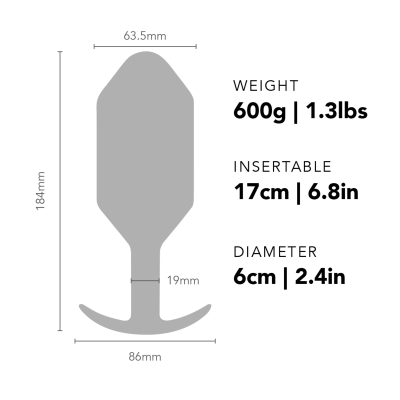 b-Vibe Snug Plug 7 - anální kolík 18 x 6 cm
