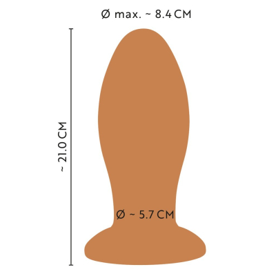 ANOS Giant Soft Butt Plug With Suction Cup - velký silikonový anální kolík 21x 8,4 cm