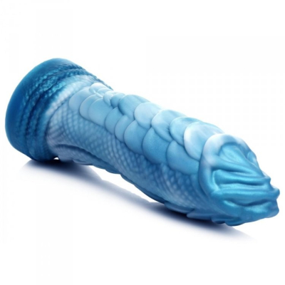 Creature Cocks Sea Serpent Blue Scaly Silicone Dildo - silikonové dildo 21 x 6 cm