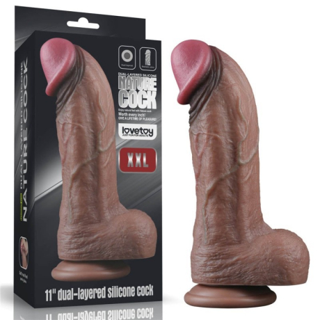 LoveToy 11" Dual Layered Nature Silicone Cock 28 x 7,4 cm