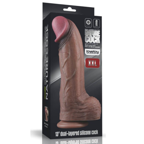 LoveToy 13" Dual Layered Nature Silicone Cock 33 x 7,6 cm