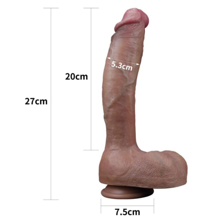 LoveToy 10,5" Dual Layered Silicone Nature Cock  27 x 5 cm