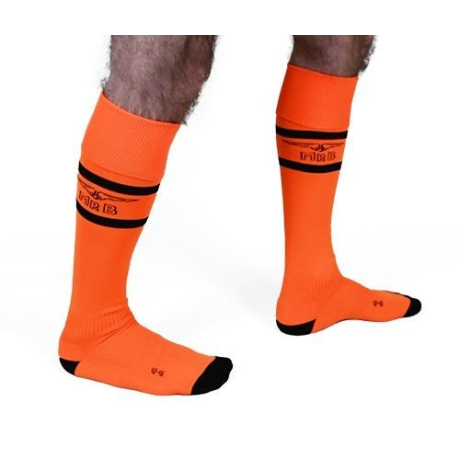 Mister B URBAN Football Socks with Pocket Orange Black