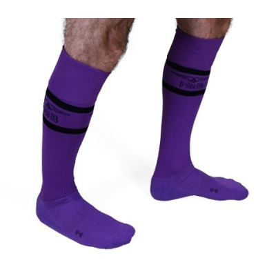 Mister B URBAN Football Socks with Pocket Purple Black