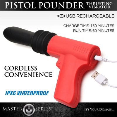 Master Series Pistol Pounder Thrusting Vibrator -  vibrační a šukací pistole