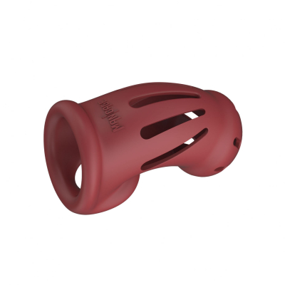 Shots ManCage Ultra Soft Silicone Chastity Cage Model 28 Red