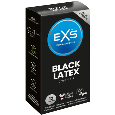 EXS Black Latex Condoms 12 Pack