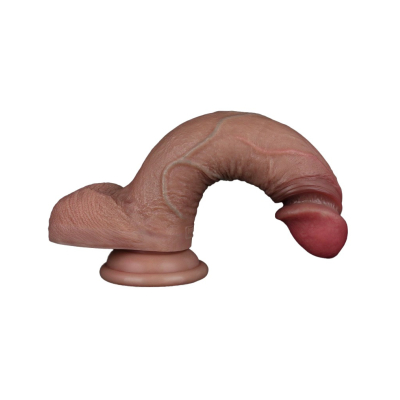 LoveToy 7,5" Dual Layered Silicone Nature Cock - realistické dildo 20 x 3,7 cm
